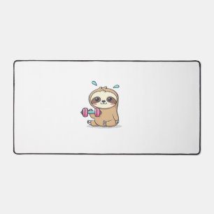 Lustiges Chibi-Faultier-Workout  Cute Kawaii-Gym-C Schreibtischunterlage