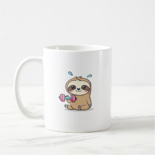 Lustiges Chibi-Faultier-Workout  Süße Kawaii-Gym-C Kaffeetasse