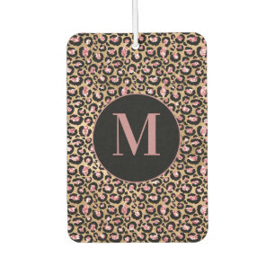 Lustiges Chic Rosa Schwarz Gold Gepard/Leopard Mon Autolufterfrischer