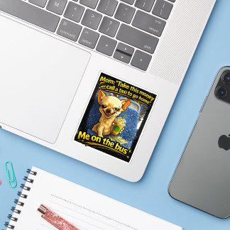Lustiges Chihuahua-Bus-Meme-Geschenk für Teenager Aufkleber