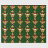 Lustiges Chihuahua-HundeweihnachtsPackpapier Geschenkpapier (Flach)