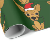 Lustiges Chihuahua-HundeweihnachtsPackpapier Geschenkpapier (Rolleneckpunkt)