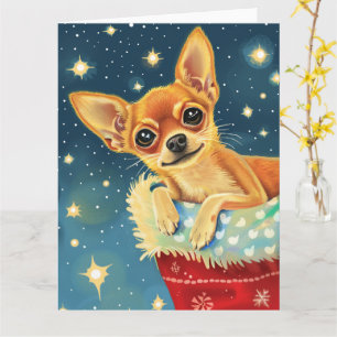Lustiges Chihuahua-Weihnachten Karte