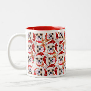 Lustiges Chihuahua-Weihnachtsmuster Zweifarbige Tasse