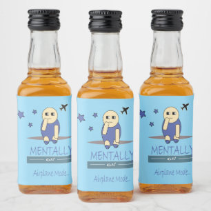 Lustiges Chimy Mental im Flugzeugmodus Mini-Spirit Alkoholflaschenetikett