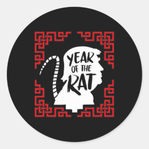 Lustiges chinesisches Neujahrs-Shirt Jahr der Ratt Runder Aufkleber