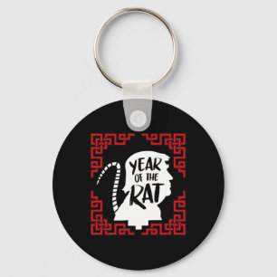 Lustiges chinesisches Neujahrs-Shirt Jahr des Ratt Schlüsselanhänger