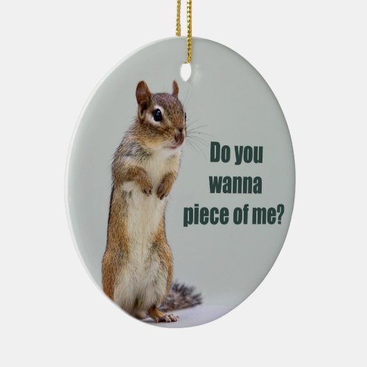 Lustiges Chipmunk-Bild Keramik Ornament (Rechts)