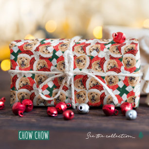 Lustiges Chow-Chow-Weihnachtsmuster Geschenkpapier