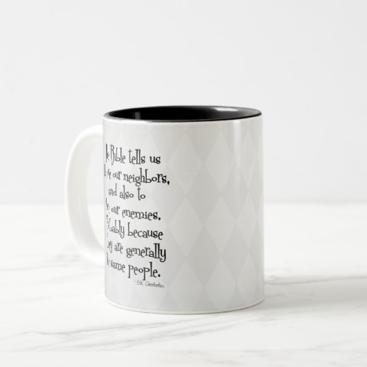 Lustiges christliches religiöses Zitat GK Zweifarbige Tasse (Vorderseite Links)