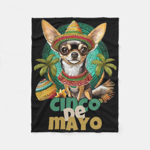 Lustiges Cinco-De-Mayo-Hund-Design Süßer Chihuahua Fleecedecke