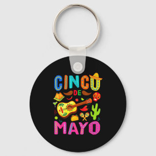 Lustiges Cinco de Mayo mexikanische Fiesta 5 de Ma Schlüsselanhänger