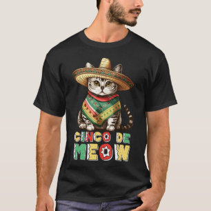 Lustiges Cinco De Mayo Süße Mexikanische Katze Som T-Shirt