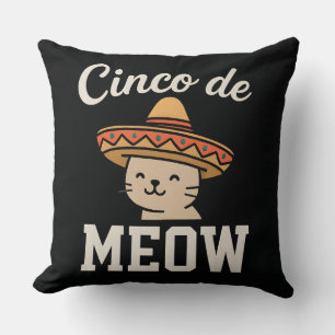Lustiges Cinco de Meow Katzen-Festa-Design - Süße Kissen