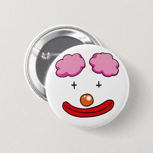 Lustiges Clowngesicht Button (Vorne & Hinten)