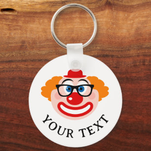Lustiges Clownsgesicht mit Brille individuell ange Schlüsselanhänger