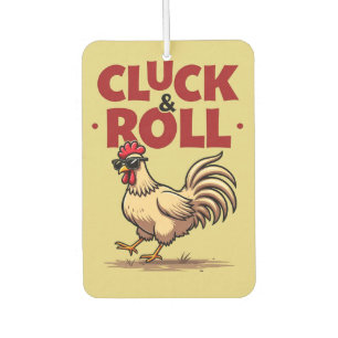 Lustiges "Cluck & Roll" Cooles Cartoon-Design eine Autolufterfrischer