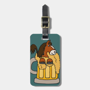 Lustiges Clydesdale Pferd in der Bier-Tasse Gepäckanhänger