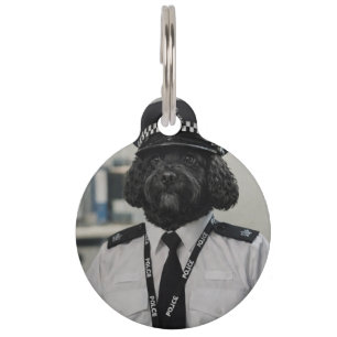 Lustiges Cockapoo Polizeihund Haustier Anhänger Haustiermarke