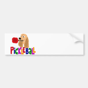 Lustiges Cocker spaniel mit Pickleball Paddel Autoaufkleber