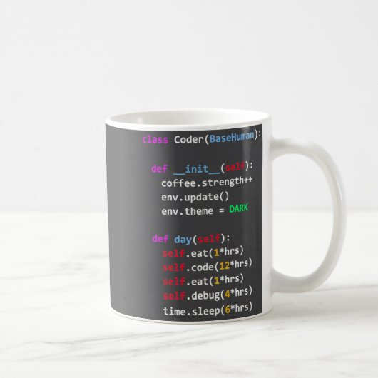 Lustiges Coden Python Cl Essen Code Schlafen Kaffeetasse (Rechts)