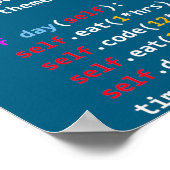Lustiges Coding Python Cl Essen Code Schlafen Poster (Ecke)