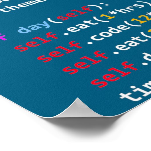 Lustiges Coding Python Cl Essen Code Schlafen Poster (Ecke)