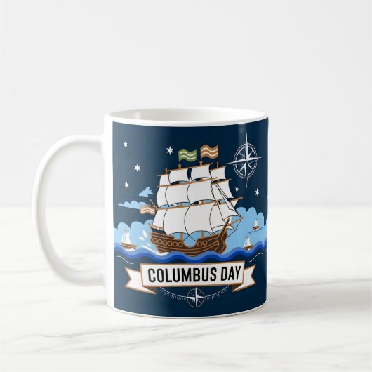 lustiges Columbus-Tagesgeschenk Kaffeetasse (Links)