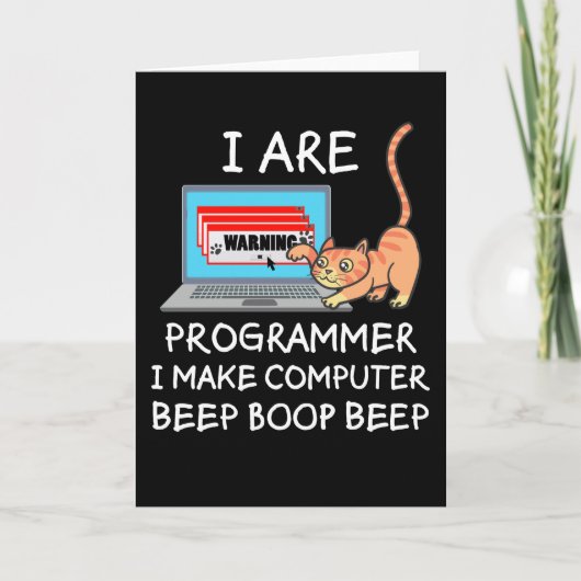 Lustiges Computer-Science-IT-Computer-Katzengesche Karte (Vorderseite)