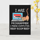 Lustiges Computer-Science-IT-Computer-Katzengesche Karte (Gelbe Blume)