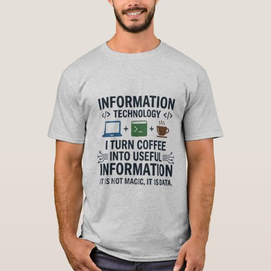 Lustiges Computer Science T-Shirt - Essen Schlafen (Vorderseite)