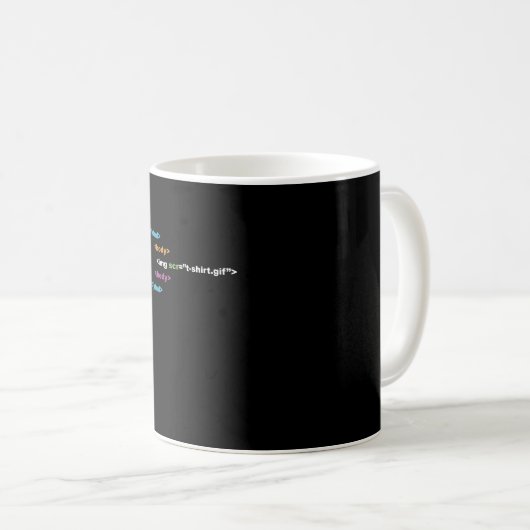 Lustiges Computerprogramm-Code HTML Kaffeetasse (VorderseiteRechts)