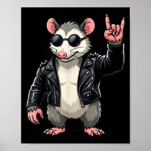 Lustiges Cool Possum Rock On Musik Geschenk Männer Poster