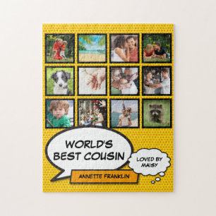 Lustiges Cooles Cousin-Foto-Collage Moderner Comic Puzzle