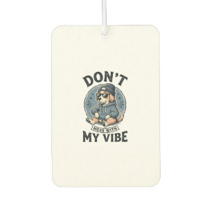 Lustiges Cooles Hund-Vibes Vintage-Vector-T-Shirt- Autolufterfrischer