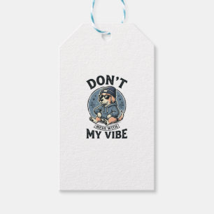 Lustiges Cooles Hund-Vibes-Vintage-Vector-T-Shirt- Geschenkanhänger