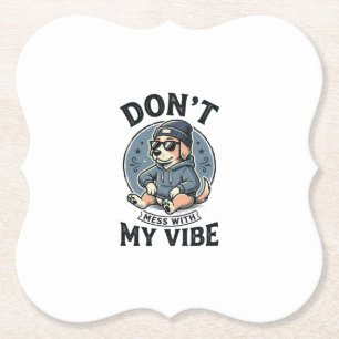 Lustiges Cooles Hund-Vibes Vintage-Vector-T-Shirt- Untersetzer