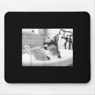 Lustiges Corgi-Bad-Lesen-Hund-Entspanntes-Leben-Me Mousepad