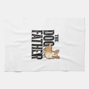 Lustiges Corgi Dogfather Vintage Gravur T-Shirt De Geschirrtuch