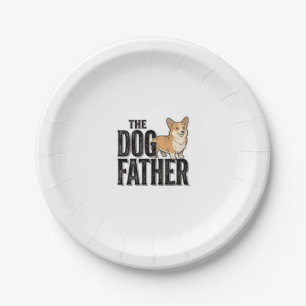Lustiges Corgi Dogfather Vintage Gravur T-Shirt De Pappteller