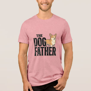 Lustiges Corgi Dogfather Vintage Gravur T-Shirt De Tri-Blend Shirt