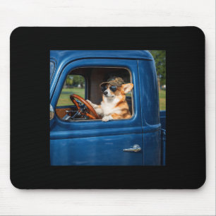 Lustiges Corgi-Meme humorvoller Hund fährt LKW roa Mousepad