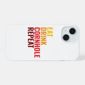 Lustiges Cornhole-Geschenk Farbverlauf iPhone 15 Hülle (Rückseite (Horizontal))