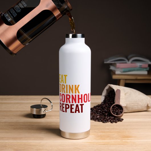 Lustiges Cornhole-Geschenk Farbverlauf Trinkflasche (Kaffee (gedreht))