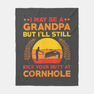 Lustiges Cornhole-Opa-Outfit Sack Toss Fleecedecke
