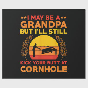 Lustiges Cornhole-Opa-Outfit Sack Toss Geschenkpapier