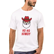 Lustiges Cowboy-Santa-Cowboy-Grafik-T-Shirt