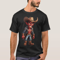 Lustiges Cowboy-Teufel-Cowboy-Grafik-T-Shirt