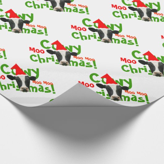 Lustiges Cowy Weihnachten Sankt schüchtert Muster Geschenkpapier (Ecke)