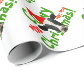 Lustiges Cowy Weihnachten Sankt schüchtert Muster Geschenkpapier (Rolleneckpunkt)